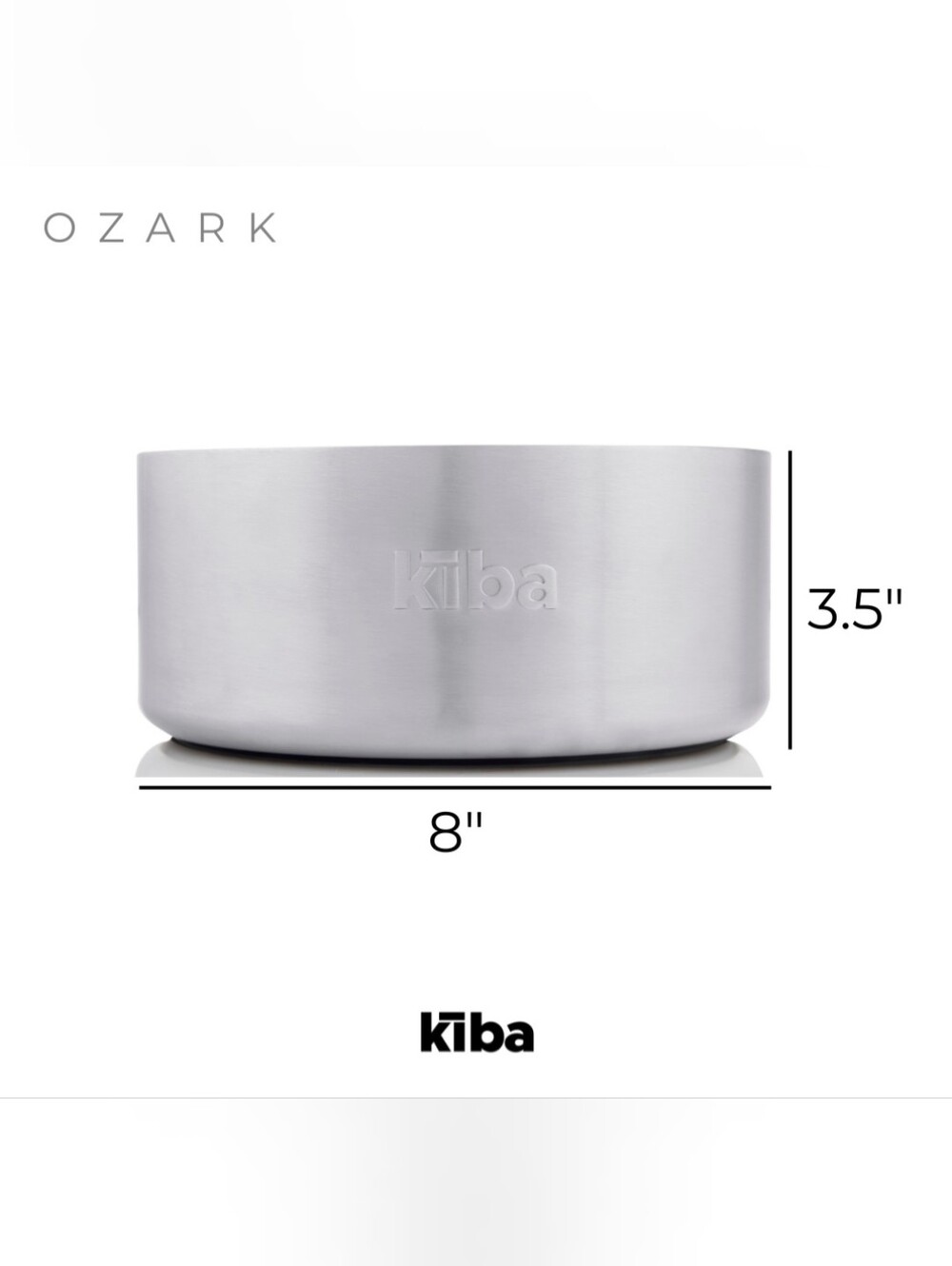 Ozark Kiba 304 Stainless Steel Slow Feeder Dog Bowl 8" Non-Slip - Picture 3 of 11